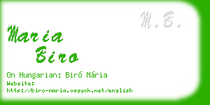 maria biro business card